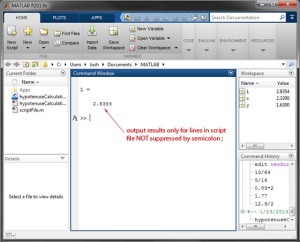 Basic MATLAB Tutorial - Script File Command Window Output